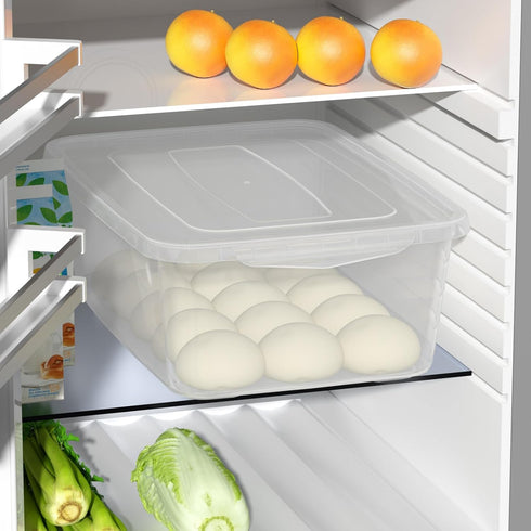 Vababa 2-Pack 16 L Pizza Dough Proofing Box with Lid, Clear Food Pizza Storage Container...