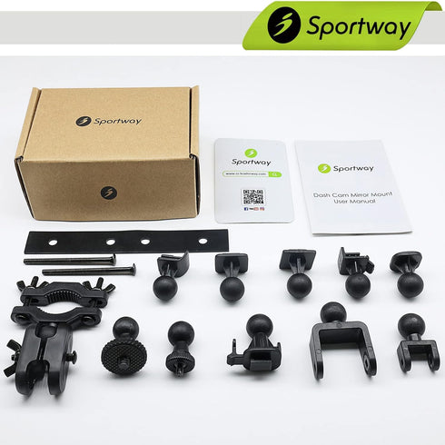Sportway S60 Dash Cam Mirror Mount with 10pcs Joints Kit for Rove APEMAN CHORTAU Roav Nexar iiwey YI Z-Edge Old Shark Rexing KDLINKS Falcon Zero T...
