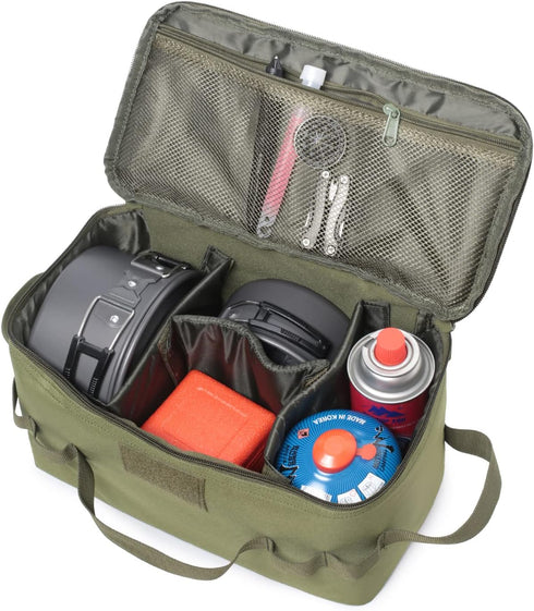 Tactical Camping Storage Bag 11L Tactical Utility Tote Bag Camping Cookware Organizer Trunk Organizer with Shoulder Strap (Army Green)...