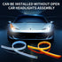 Flexible Car Led Light Strip, Dual Color 2 Pcs 24 Inches DRL LED Headlight Surface Strip Tube Light Daytime Running White & Amber Waterproof Switc...
