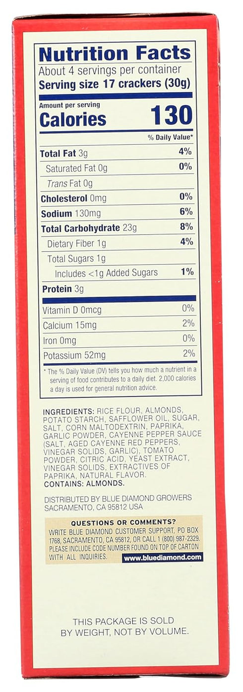 Blue Diamond NUT-THINS SRIRACHA Flavored Almond & Rice Cracker Snack (1-Box) (NET WT 4.25 OZ)...