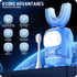 RexCodar Ultrasonic Kid's U-Shaped Electric Toothbrush, IPX7 Waterproof, Five Cleaning Modes, 60S Smart Reminder (Blue Ages 6-12)...