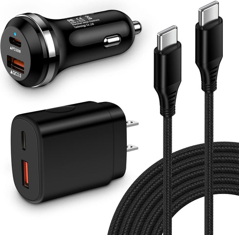 Type C Android Charger Super Fast Charging Block for Samsung Galaxy A15 A14 5G A54 S24 S23 Ultra S22 S21 S20 S10 A03S,48W Dual Port Car Adapter Qu...
