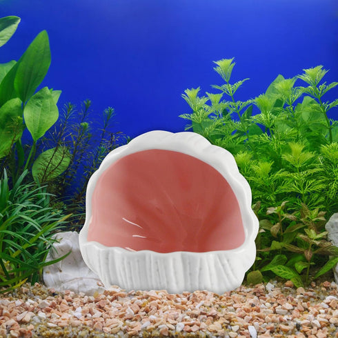 Aquarium Decorations Conch Shell-Shaped Ceramic Fish House Betta Fish Tank Accessory Decor Small Fish Hideout Cave for Fish Playing or Hiding (Pin...