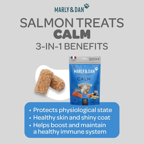 Marly & Dan Tasty and Healthy Salmon Dog Treats with Chamomile and Sweet Potato, Calming Recipe, Irresistible Flavor Dogs Adore, 6-oz Bag...
