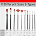 MEEDEN Art Paint Brushes Set, 10 PCS Long Handled Professional Paint Brushes for Acrylic,Watercolor Painting, Soft Nylon Acrylic Paint Brushes of ...