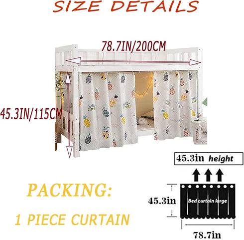 Dorm Home Bunk Nets Bed Curtains Cloth Bed Canopy Blackout College Students Shading Nets Breathable Single Sleeper...