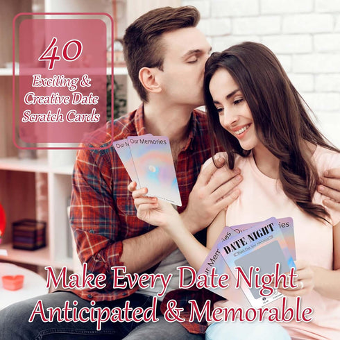 WECOOL 40 Adventurous Date Night Games for Couples,Super Romantic & Absolutely Exciting Date Night Ideas Adventure Date Night Scratch Off Cards, U...