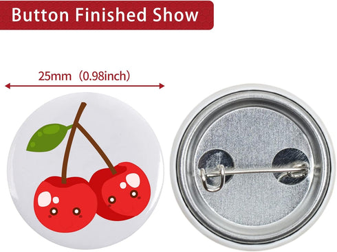 800 PCS Button Maker Supplies, 25mm / 0.98 inch Button Supplies Button Parts, Approx. 1 inch Metal Blank Button Badge Parts with Blank Paper for B...