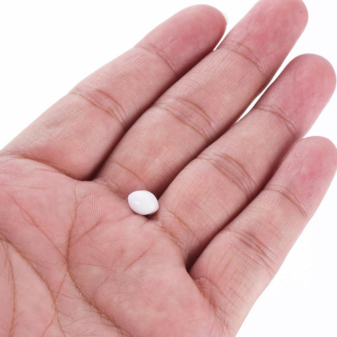 MECCANIXITY Magnetic Stirrer Mixer Stir Bar Rod 8mm(0.31") x6mm Olive Shape PTFE Coating Magnet White for Laboratory 5Pcs...