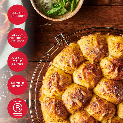 King Arthur Baking Company Pull-Apart Garlic Bread Mix Kit 15.25 oz., Baking Mix - Ready in 1 hour...