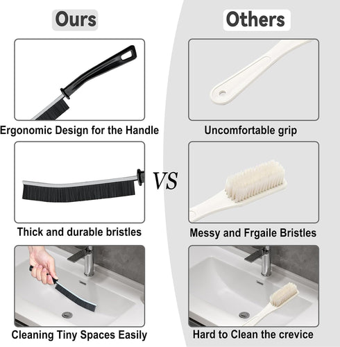 9 Pcs Hard Bristle Crevice Cleaning Brush,Multifunctional Corners Gap Cleaning Brush,Crack Cleaner Tools for Housekeeping,Bathroom Accessories,Hom...