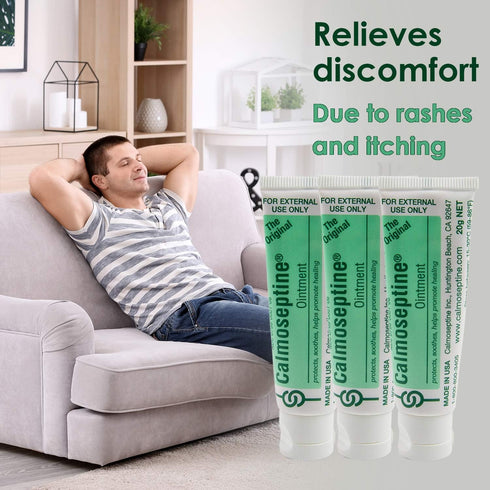 Calmoseptine Ointment. Soothing Menthol Relief for Skin Irritations. 20 gram Travel Size Tube, 3 Pack...