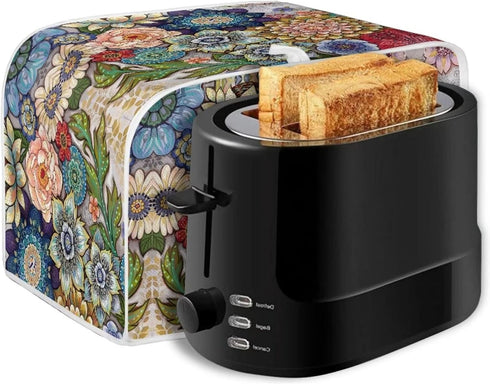 Bright Blossoms Toaster Covers 4 Slice Wide Slot Dustproof Fingerprint Protectors and Greasy Protection Anti-sputtering Machine Washable Women Gif...