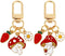 2Pcs Cute Keychains For Women, Kawaii Keychain Strawberry Flowers Keychain Keyring Charms for Women Girls, Key Ring Charm for Purse Backpack...