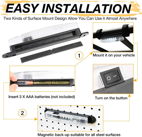 Universal Roll Bar LED Dome Light Utility Interior Courtesy Work UTV Dome Light Wraparound Roll Cage LED Lights Mount for Truck, ATV, UTV, RZR, Of...