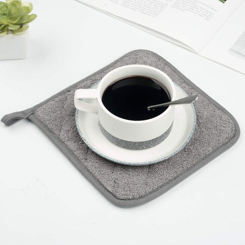 100% Cotton Kitchen Everyday Basic Terry Pot Holder Heat Resistant Coaster Potholder for Cooking and Baking Set of 5 (Multi Color 2, Potholder)...