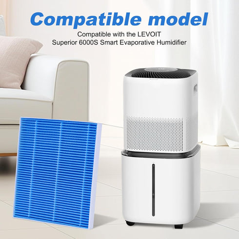 Wick Filter Compatible with LEVOIT Superior 6000S Smart Evaporative Humidifier, Ultra-Efficient Humidifier Replacement Filter 6000S Premium Filter...