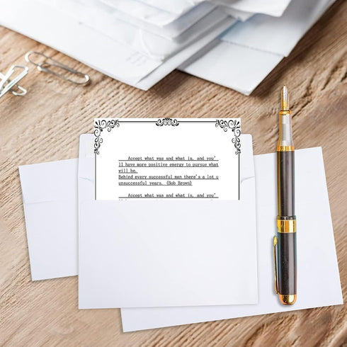 50 Packs 4x6 Envelopes,White A4 Envelopes,4x6 Envelopes for Invitations, Printable Invitation Envelopes,Envelopes Self Seal for Weddings, Invitati...