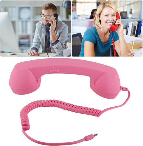 Telephone Handset for Cellphone, Retro Phone Handset with 3.5mm Jack Mobile Phone Receiver Old Telephone Headset Handheld Receiver for Cell Phone(...