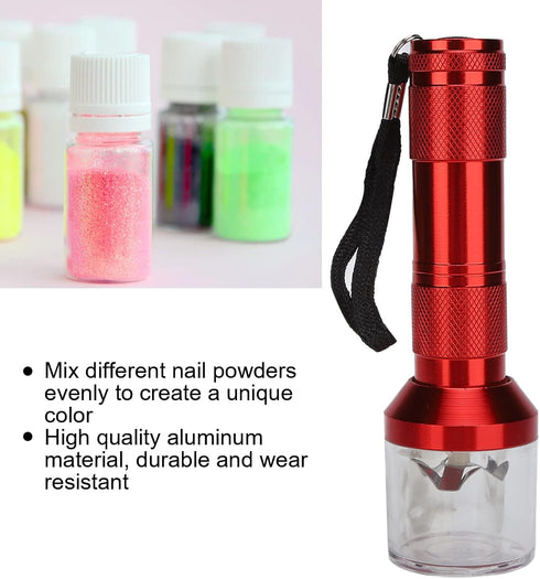 Nail Art Powder Mixing Grinder, Nail Powder Mixer Blender Aluminum Electric Tobacco Grinder Powder Grinding Machine Tool for Nail Salon (red)...