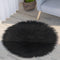Sibba Faux Fur Fuzzy Area Rug Chair Pad Protectors 30 cm Black Small Round Cover Pillow Cushion Carpet Mat Desk Sofa Seat Couch for Living Room Ki...