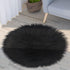 Sibba Faux Fur Fuzzy Area Rug Chair Pad Protectors 30 cm Black Small Round Cover Pillow Cushion Carpet Mat Desk Sofa Seat Couch for Living Room Ki...