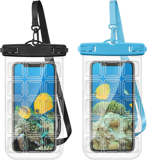 F-color Waterproof Phone Pouch - IPX8 Waterproof Phone Case - Underwater Photography Screen Touchable with Bubble Grids, Cell Phone Waterproof Pou...