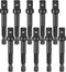 3/8 Impact Adapter, 10 Pack 3/8 Socket Adapter 1/4 Inch to 3/8 Socket Adapter Kit for Impact Driver, Automotive DIY, Extension Socket Driver Bits,...