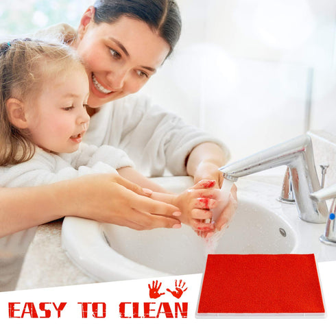 Ink Pad, 5x4'' Washable Non-Toxic Ink Stamp Pad for Baby Footprint Handprint, Red...