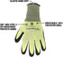 Flexzilla Pro GC160PL Cut Resistant Sandy Nitrile Dip Gloves, ANSI Level 5, Black/ZillaGreen, Large...