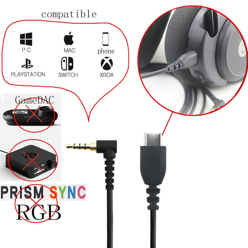 NewFantasia Replacement Audio Cable USB-C Male Compatible with SteelSeries Arctis Nova 3 Gaming Headset 1.2meters/4feet...