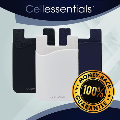 USA Merchant Redesigned Card Holder - Silicone Stick on Cell Phone Wallet with Pocket for Credit Card ID Business Card - iPhone Android & Smartpho...