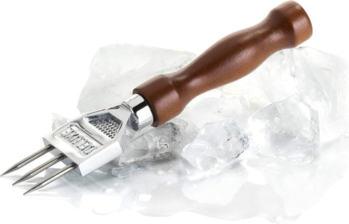 Viski 3 Pronged Ice Pick, Wood Handle Stainless Steel Ice Shaper, Bar & Cocktail Tools...