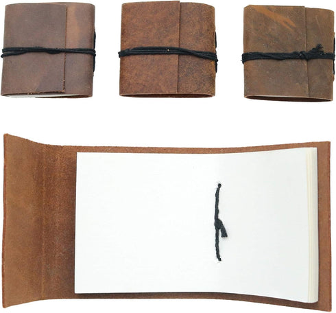 TUZECH Handmade Leather Bound Book of Shadows Mini Scrapbook Notebook Blank Unlined Small Hocus Pocus Pocket Diary For Office Artist Personal Note...