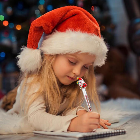 KIMOBER 24PCS Christmas Pencils,Xmas Multi Point Stackable Push Pencil with Santa Christmas Tree Snowman Elk for Kids Christmas Goodie Bag Fillers...
