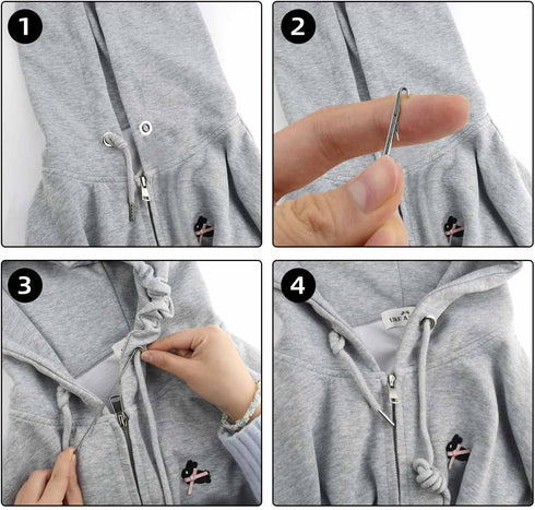 6 Pieces Sewing Loop Turner Hook Loop Turner Sewing Tool for Fabric Belts Strips Straps Loop Threader Drawstring Tool DIY Accessories Fabric Tube ...