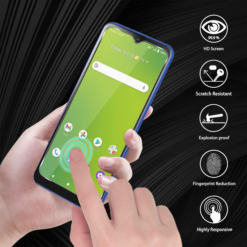 Orzero (3 Pack) Tempered Glass Screen Protector Compatible for Cricket Dream 5G, AT&T Radiant Max 5G (6.82 inch) Protector De Pantalla 2.5D Arc Ed...