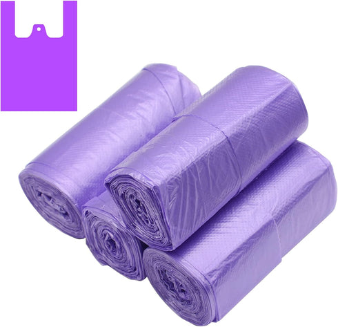 Kitchen Garbage Bags and Purple Trash Bag, 100 Counts 4 Gallon 45x60Cm Kitchen Small Trash Bags with Handles for Bathroom, Contractor Bags (100pcs...