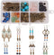 SUNNYCLUE 1 Box DIY 8 Pairs Chandelier Gemstone Earrings Making Starter Kit Feather Charm Leaf Charms for Jewelry Making Earring Connector Charm F...