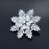 Women's Cubic Zircon Snowflake Brooch Pins Elegant Clear Crystal Ice Flower Lapel Pin Breastpin...