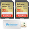 SanDisk Extreme 32GB 2 Pack SD Memory Card Works with Digital Camera, Computer, and Trail Cameras (SDSDXVT-032G-GNCIN) Bundle with Everything But ...