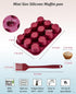 Silicone Mini Muffin Pan, 12-Cup Mini Cupcake Pan with Silicone Pastry Brush for Making Mini Egg Muffin, Keto Diet, BPA Free, Dark Red...