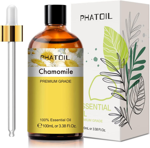 100ML Chamomile Essential Oil - 3.38FL.OZ Essential Oils for Diffusers for Home - Chamomile Oil Aromatherapy Oils with Glass Dropper...