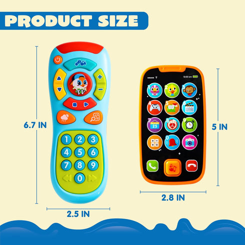 JOYIN My Learning Remote and Phone Bundle with Music, Fun Smartphone Toys for Baby, Infants, Kids, Boys or Girls, Holiday Stocking Stuffers, Birth...