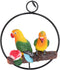 Hanging Parrot Sculpture, Parrot Statue On Metal Ring Garden Bird Hanging Chain Statue Decor for Patio Home Garden...