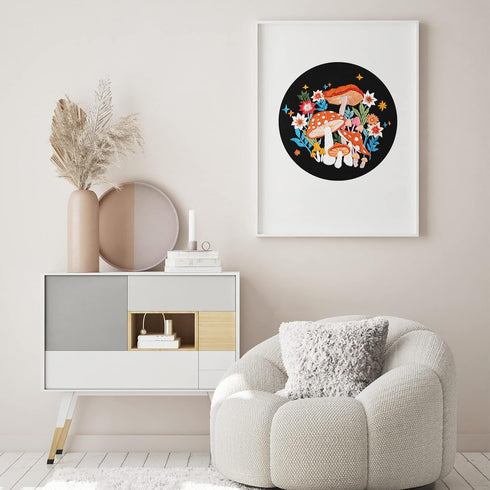 Louise Maelys Mushroom Embroidery Kits for Beginners with Art Night pattern,Adults Starter Cross Stitch Kit DIY Needlepoint Kits......