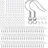 925 Sterling Silver Plated Earring Hooks 150 PCS/75 Pairs,Ear Wires Fish Hooks,500pcs Hypoallergenic Earring Making kit with Jump Rings and Clear ...