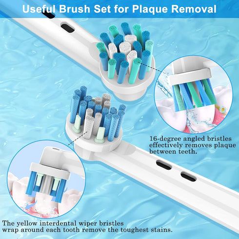 FIRIK Toothbrush Heads Replacement Compatible with Oral B: 8 Pack Professional Brush Head Refills for Braun Pro 1000/3000/5000/7000/8000/9000, Flo...