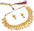 Traditional Indian Temple Gold Jewelry Necklace Set 22K with Earrings for Women & Girls (SJ_2682)...